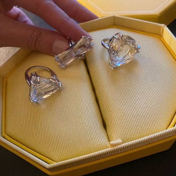 Swarovski Crystal Trio Sz 7 NEW WITH BOX
